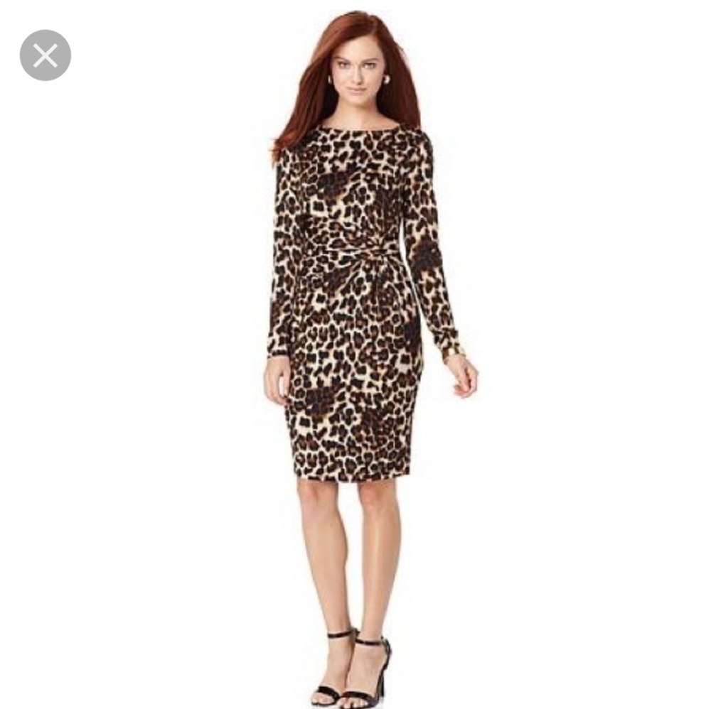Carmen Marc Valvo leopard dress med